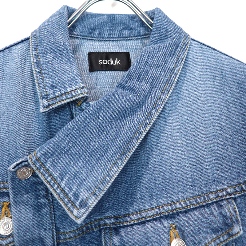 送料込】 overlap denim vest blue soduk デニムベスト ad-naturam.fr